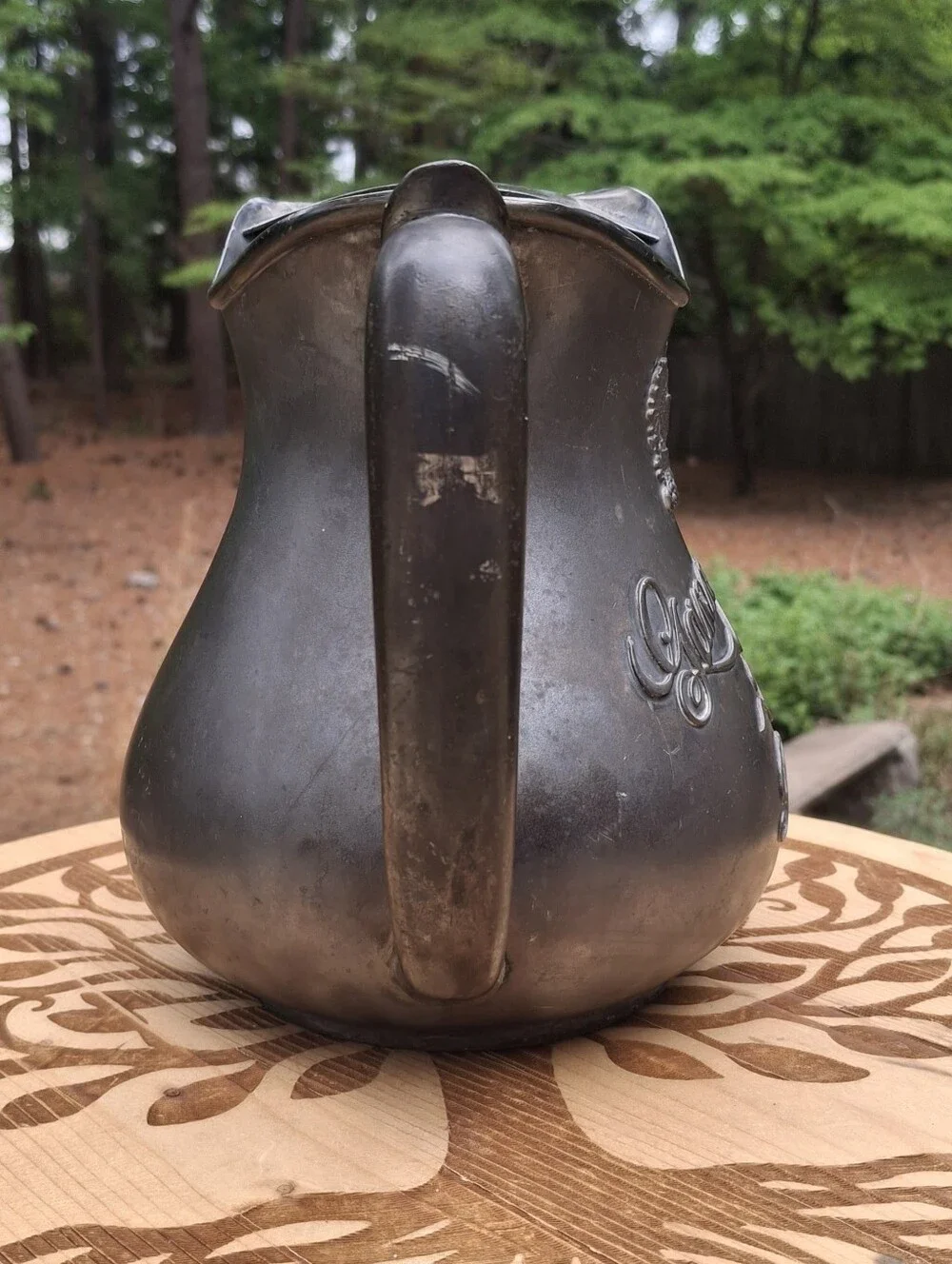 1920's Pre-Prohabition Gannymede 76 Rye Silverplated Advertising Pitcher